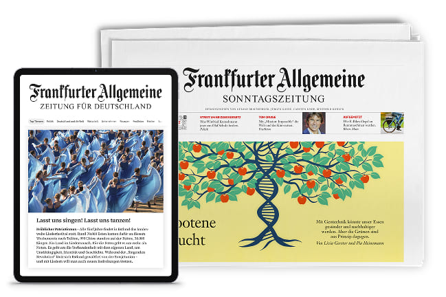 Frankfurter Allgemeine Zeitung Druckausgabe und  digital auf dem Tablet